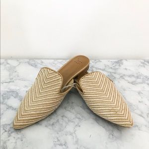 White and Beige slip on loafers / mullets